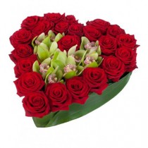 Heart with orchids
